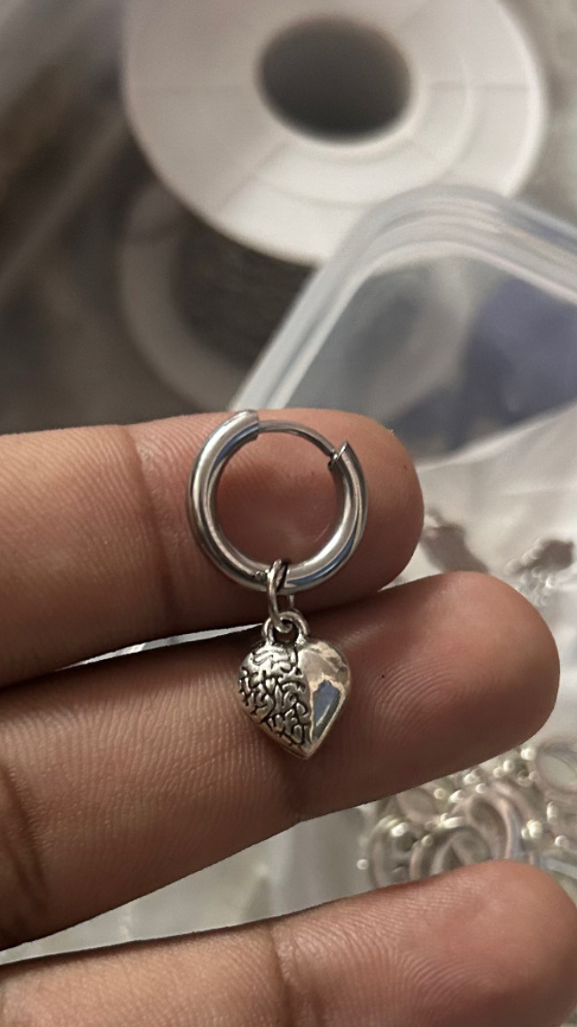 heart hoop earring non pierced earring