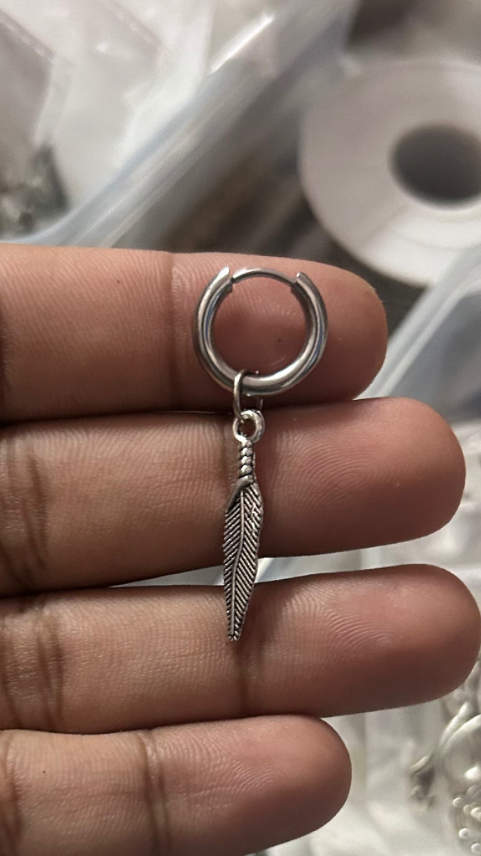 leaf non piercing earring