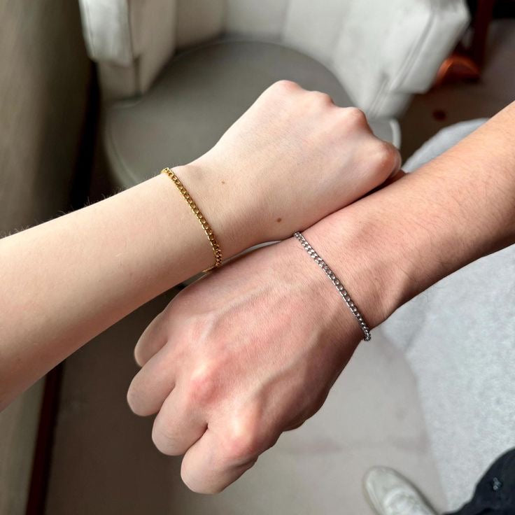 couple collar curb bracelet