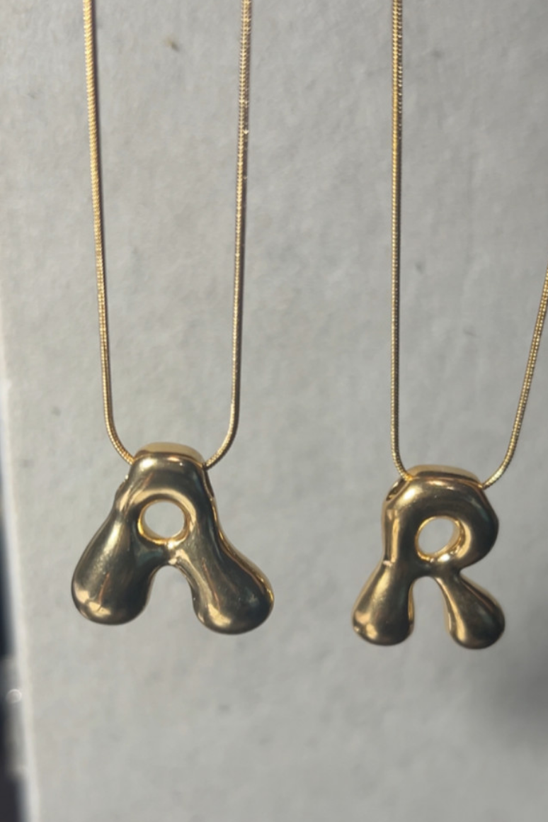 bubble letter necklace