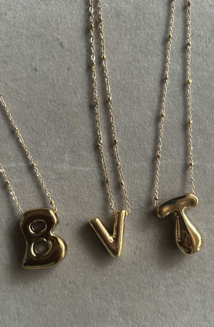 bubble letter necklace