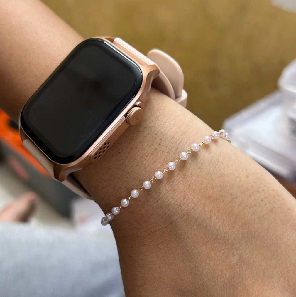 Perl chain bracelet for layering