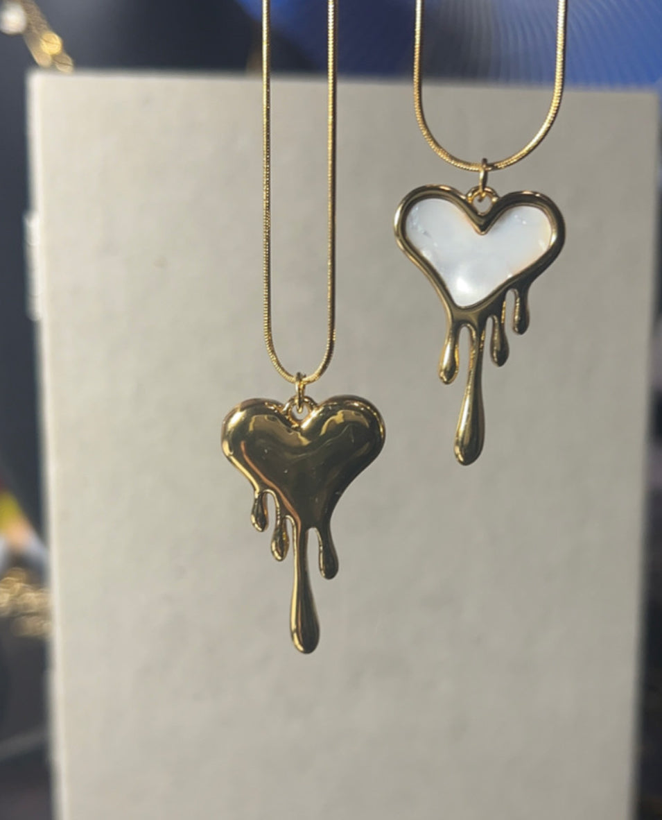 Heart drop necklace