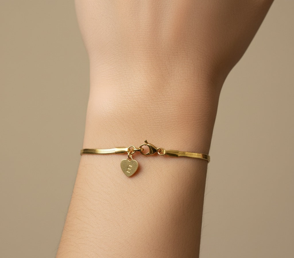 Custom letter snake chain bracelet