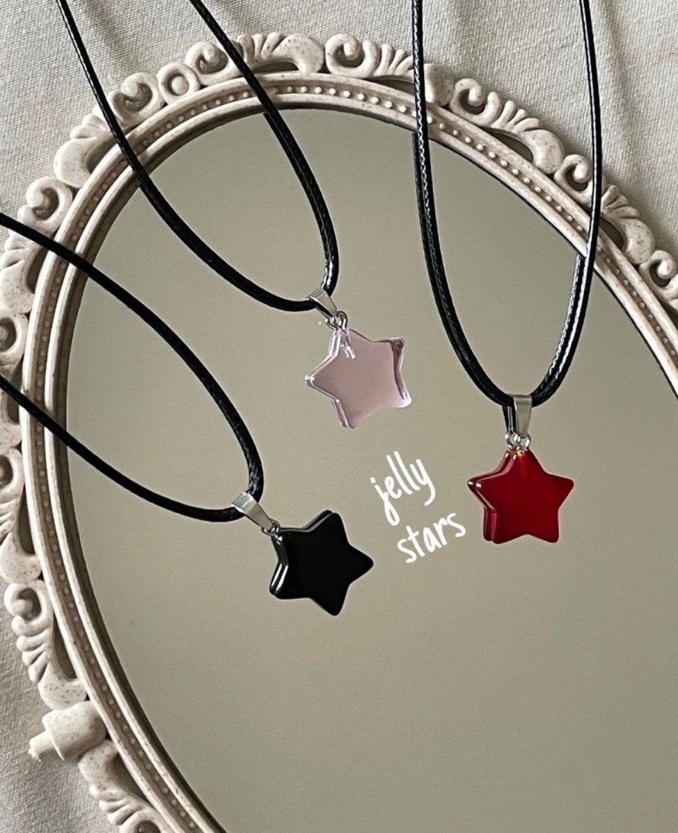 star jelly necklace  black