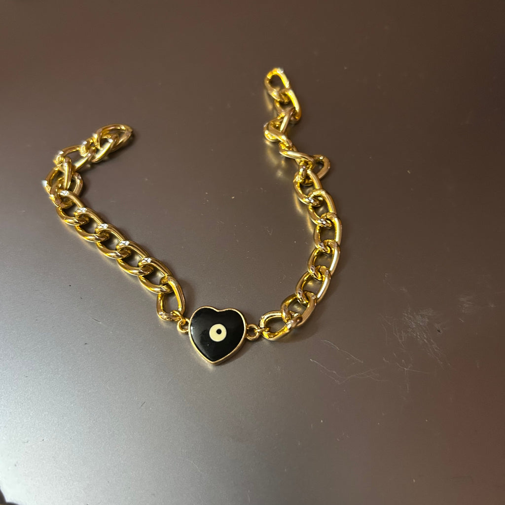 Evil eye heart bracelet
