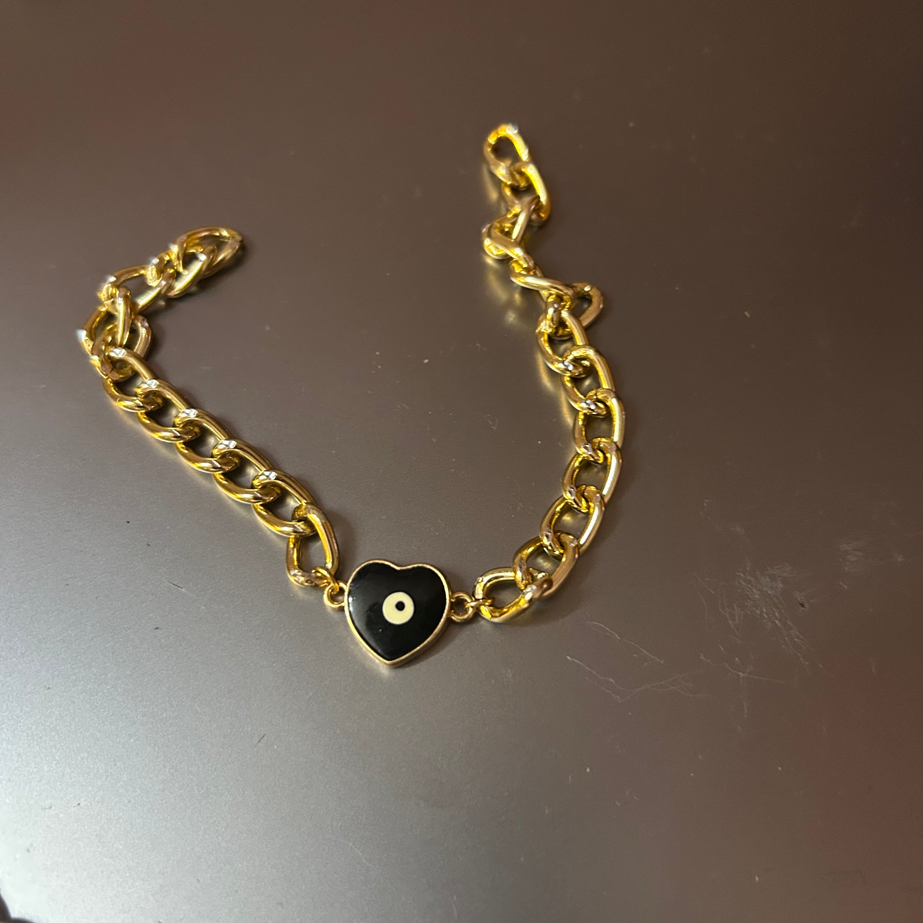 Evil eye heart bracelet