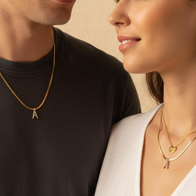 Custom letter snake necklace